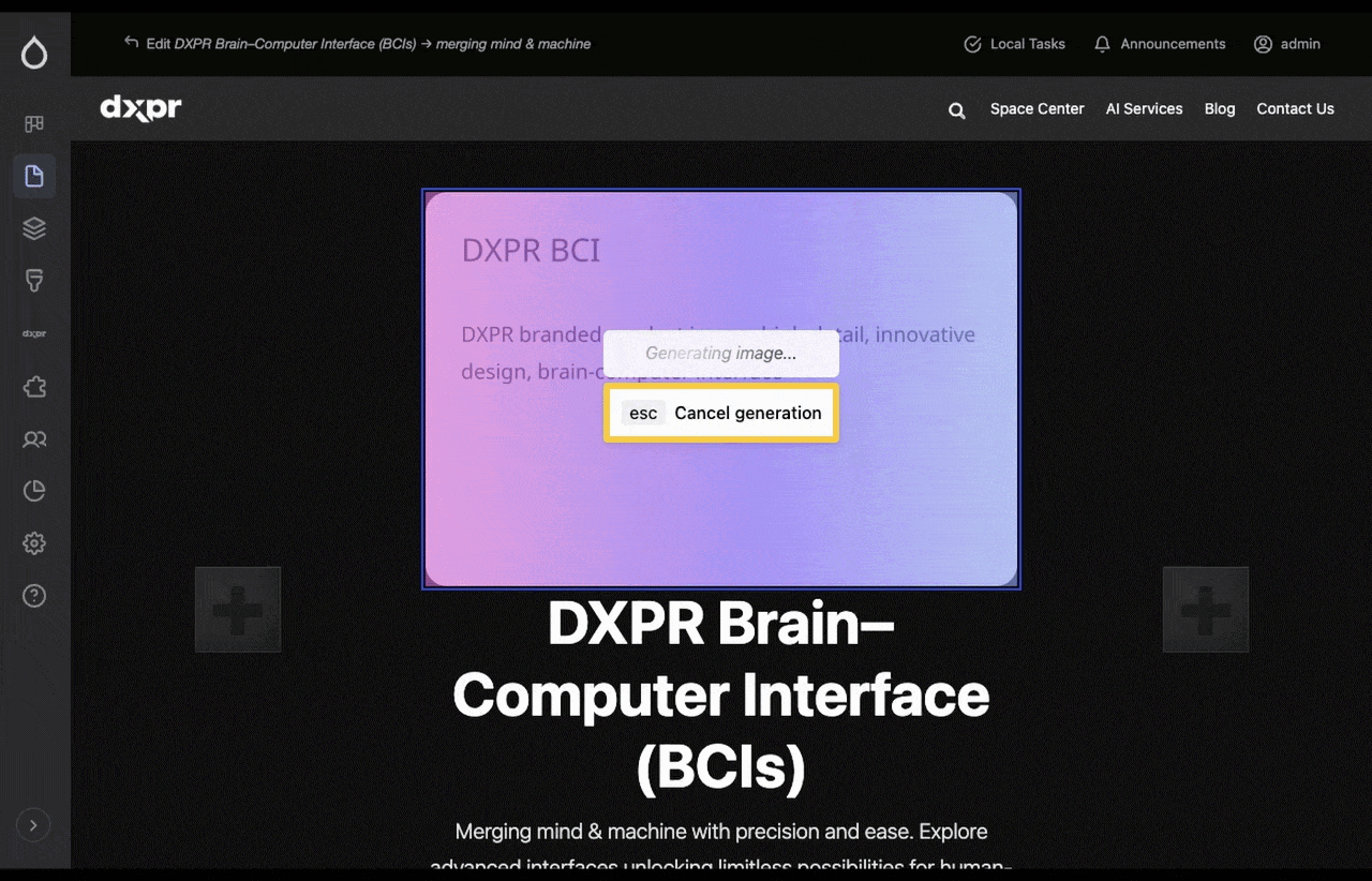 AI Image Editing with DXPR Builder 2.8