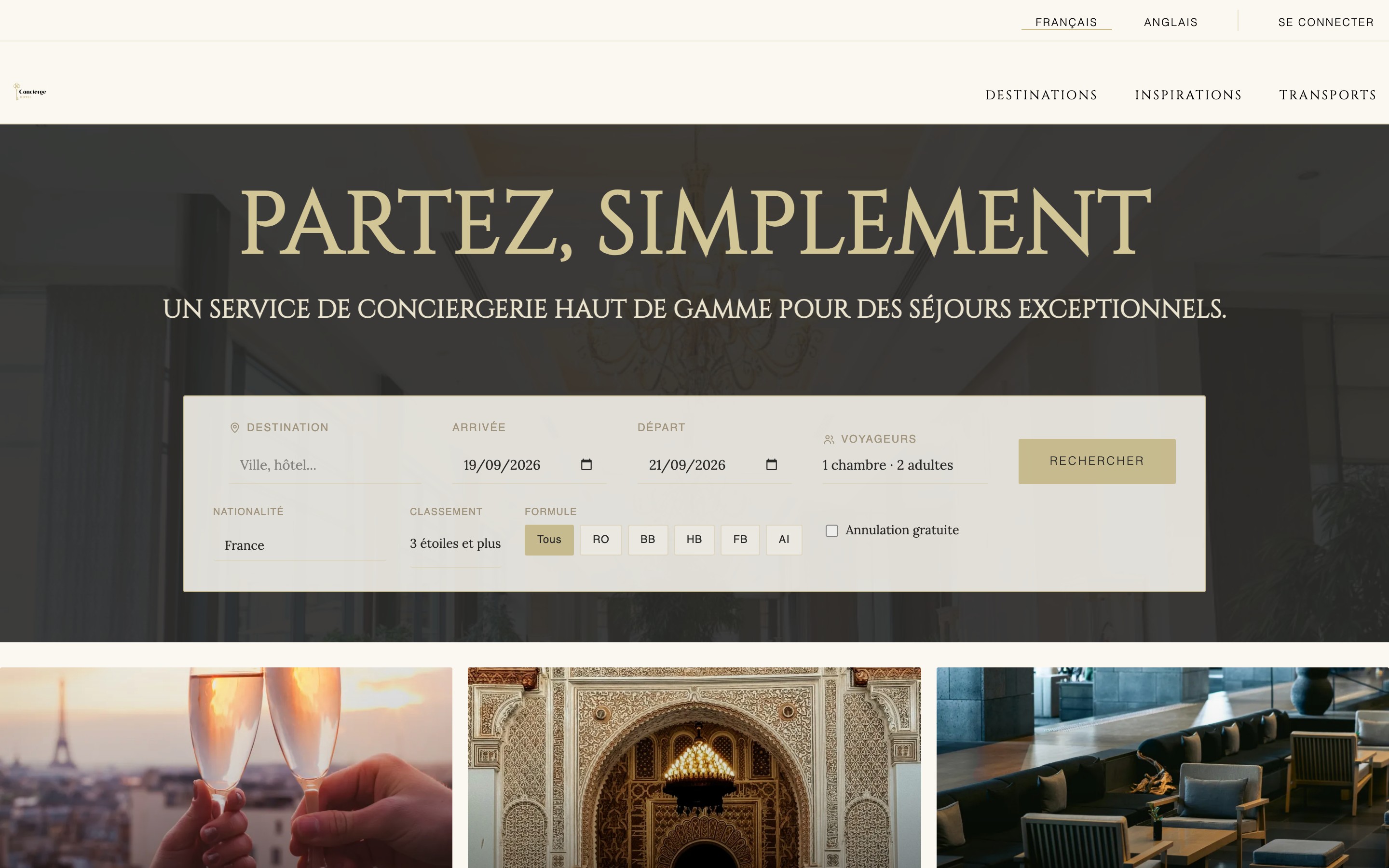 Homepage und Markenpr&auml;sentation des Concierge Hotel