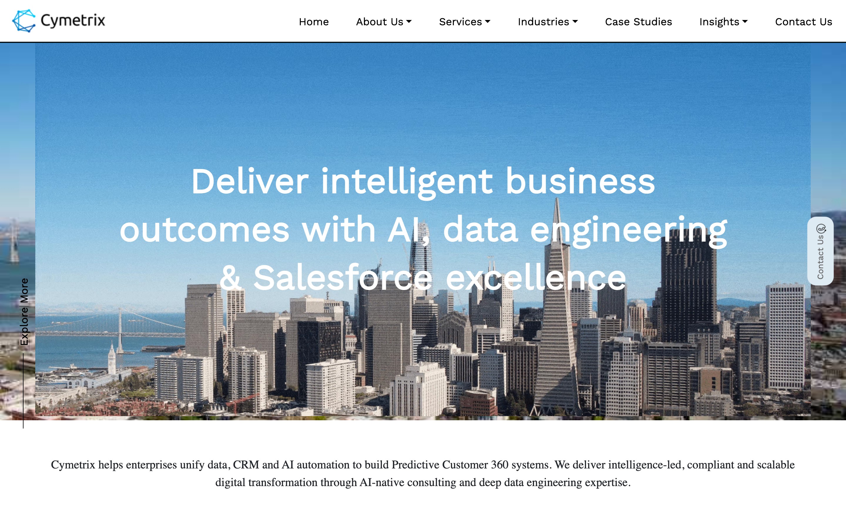 Cymetrix consultancy service pages
