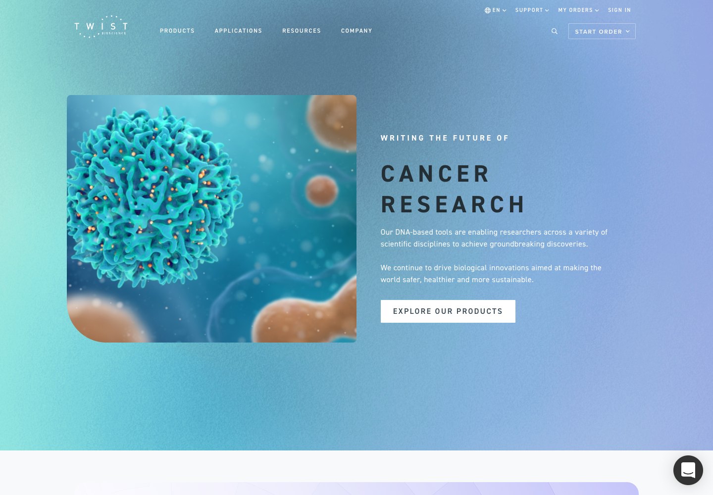 Twist Bioscience: products webpage