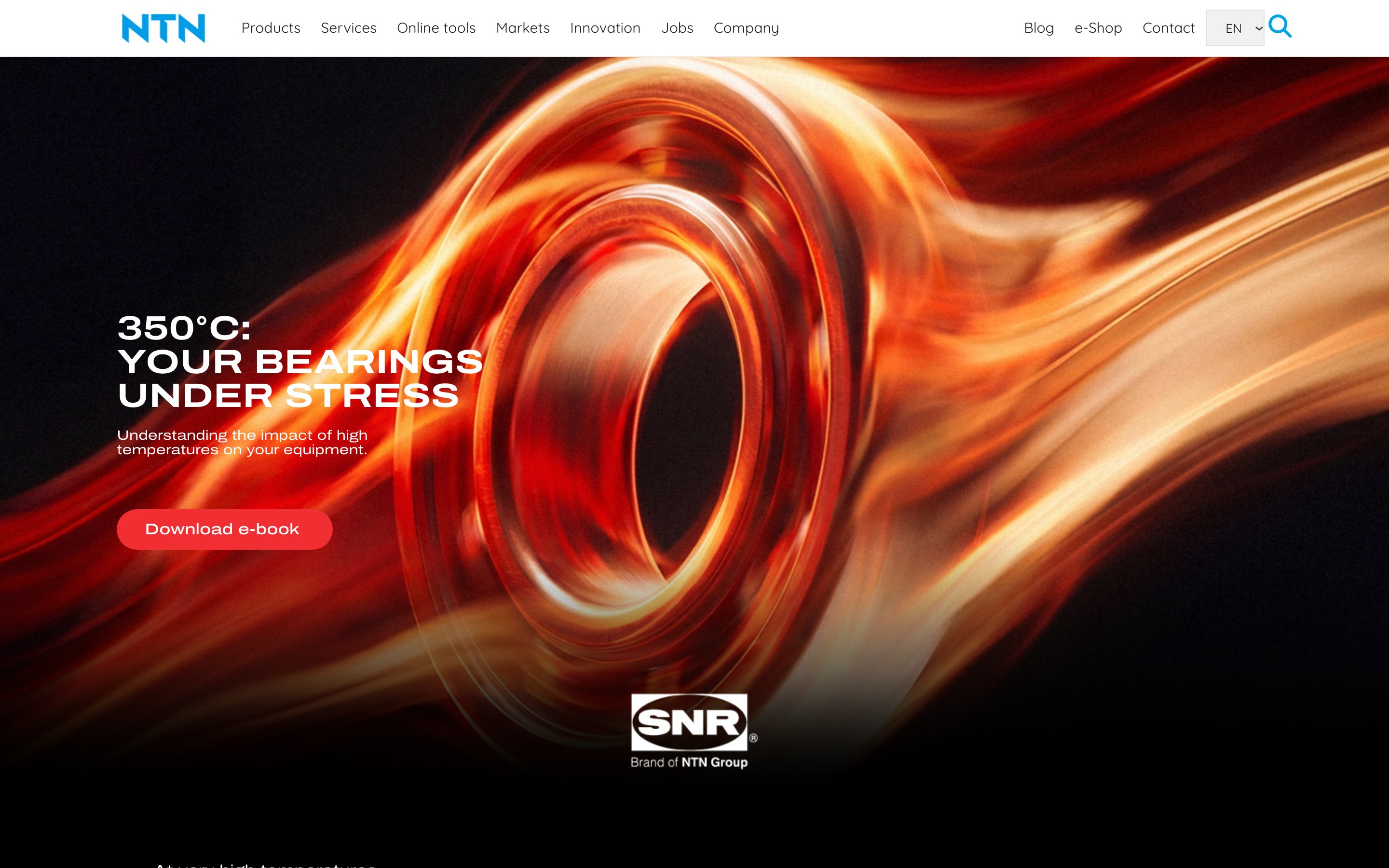 NTN-SNR Topline campaign landing page built with DXPR Builder