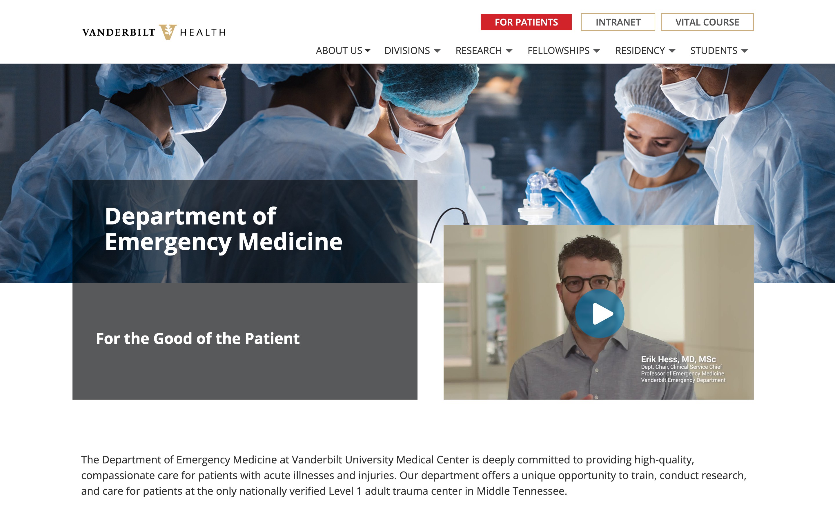 VUMC Dermatology department pages