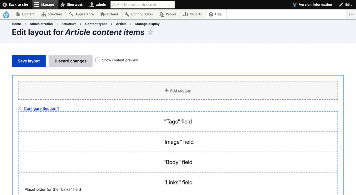 layout builder drupal 9