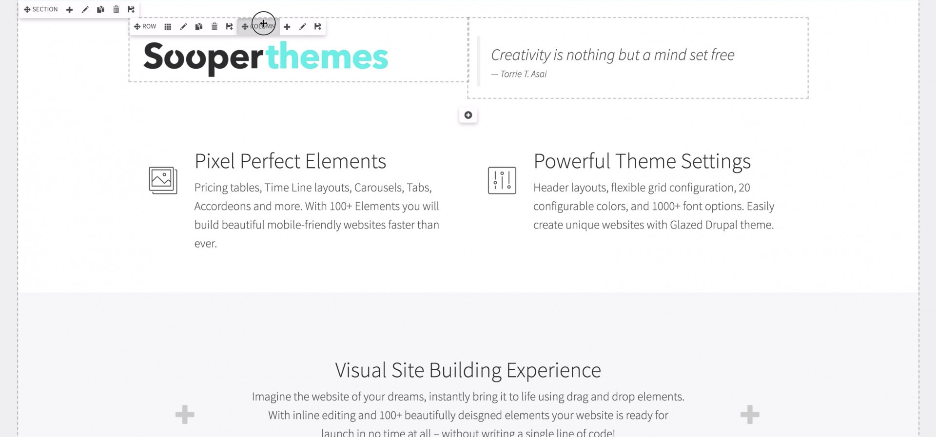 Glazed Builder for Drupal 8 in action