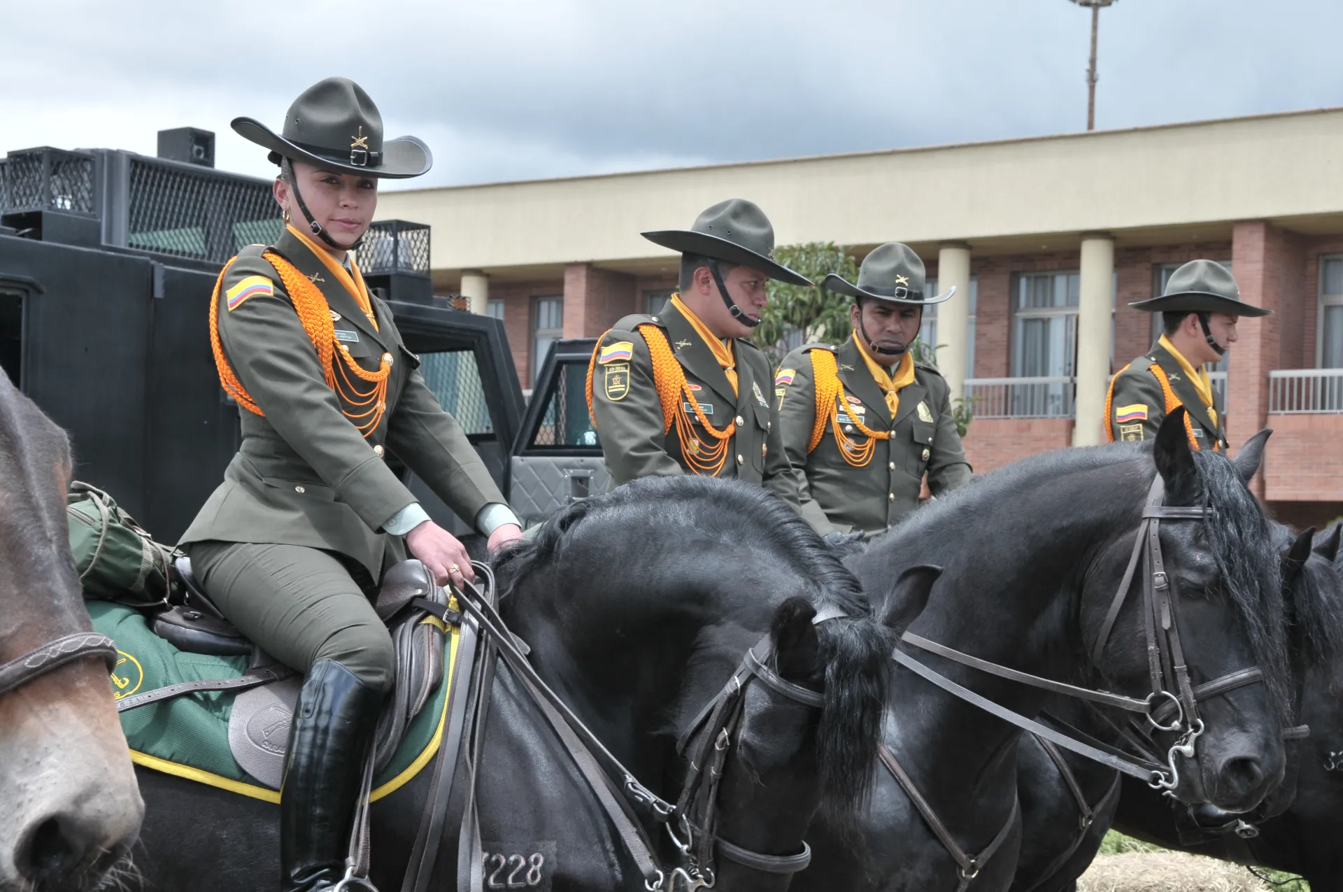 Carabineros of the Policía Nacional de Colombia on horseback