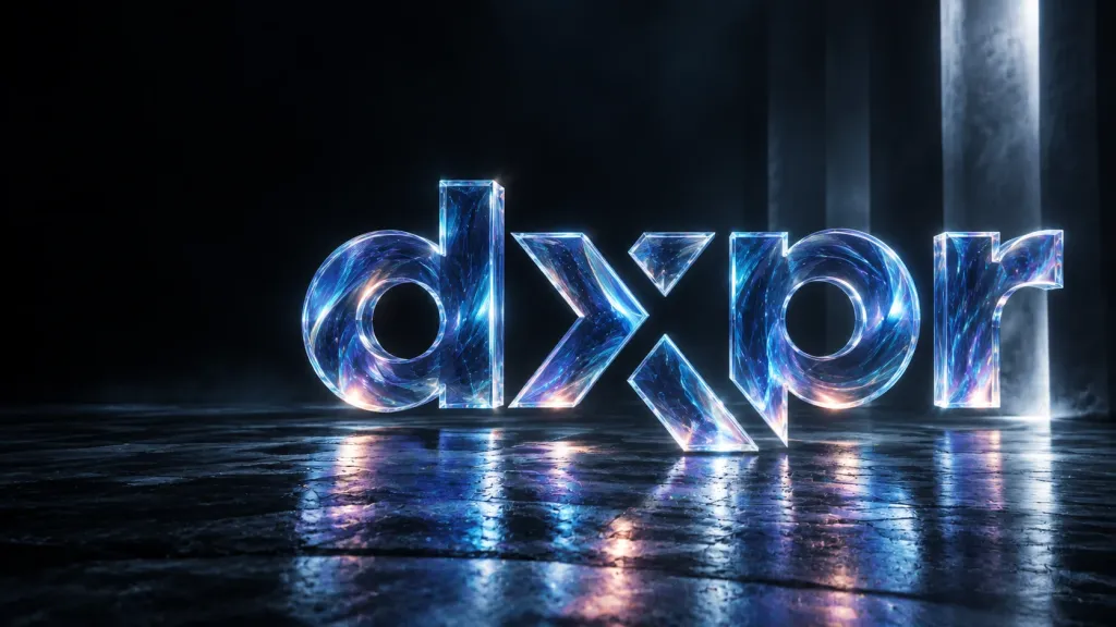 DXPR-Wortmarke aus optischem Glas